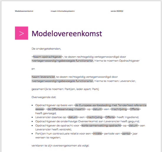 Modelovereenkomst Zzp